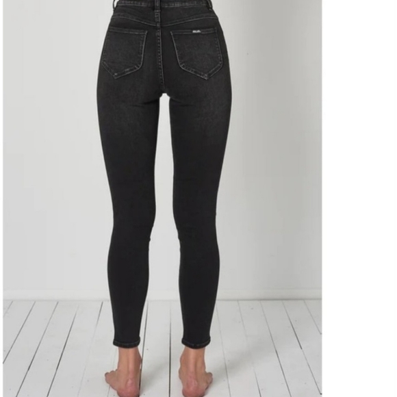 Rolla's Size 28R Westcoast Super Skinny Distressed Jeans Vintage Black - Picture 3 of 9